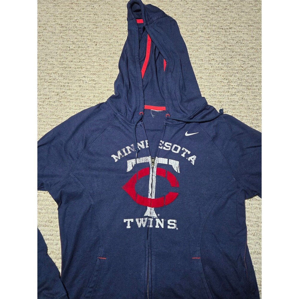 Nike Mlb Minnesota Twins Full Zip Hoodie Sweatshirt Blue Women's - Picture 5 of 5